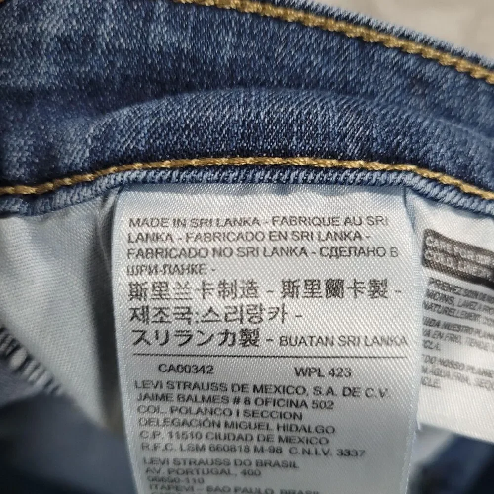 Levi's 711 Skinny Jeans Mens 31x26 Blue Med Wash Slim Stretch Denim Casual
